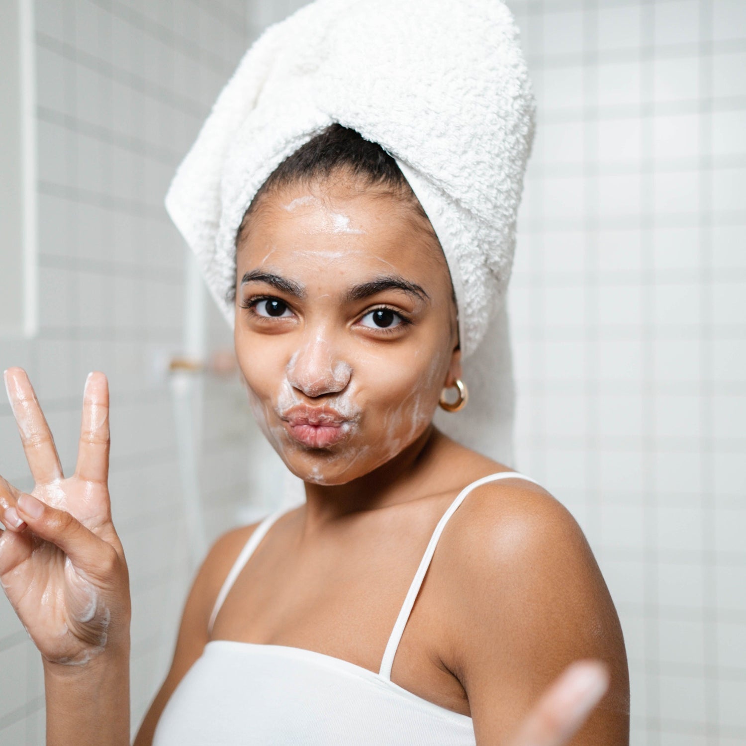 Double nettoyage du visage routine