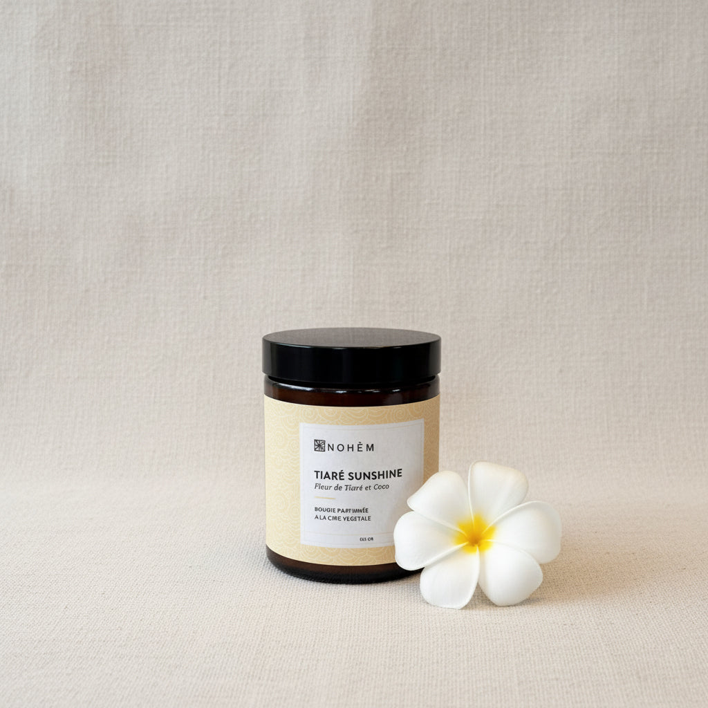 bougie fleur de tiare et coco
