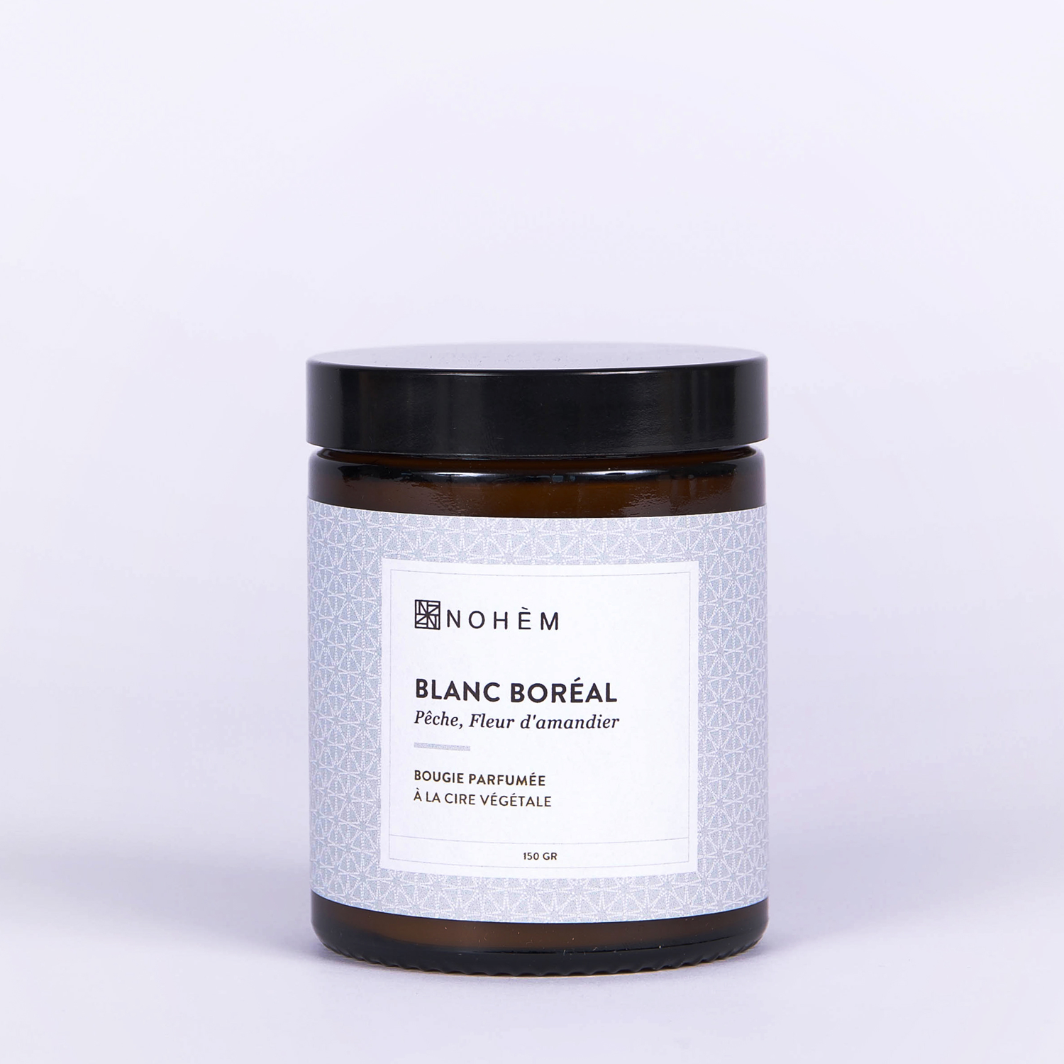 bougie parfumée à la fleur d'amandier et à la pêche en cire végétale