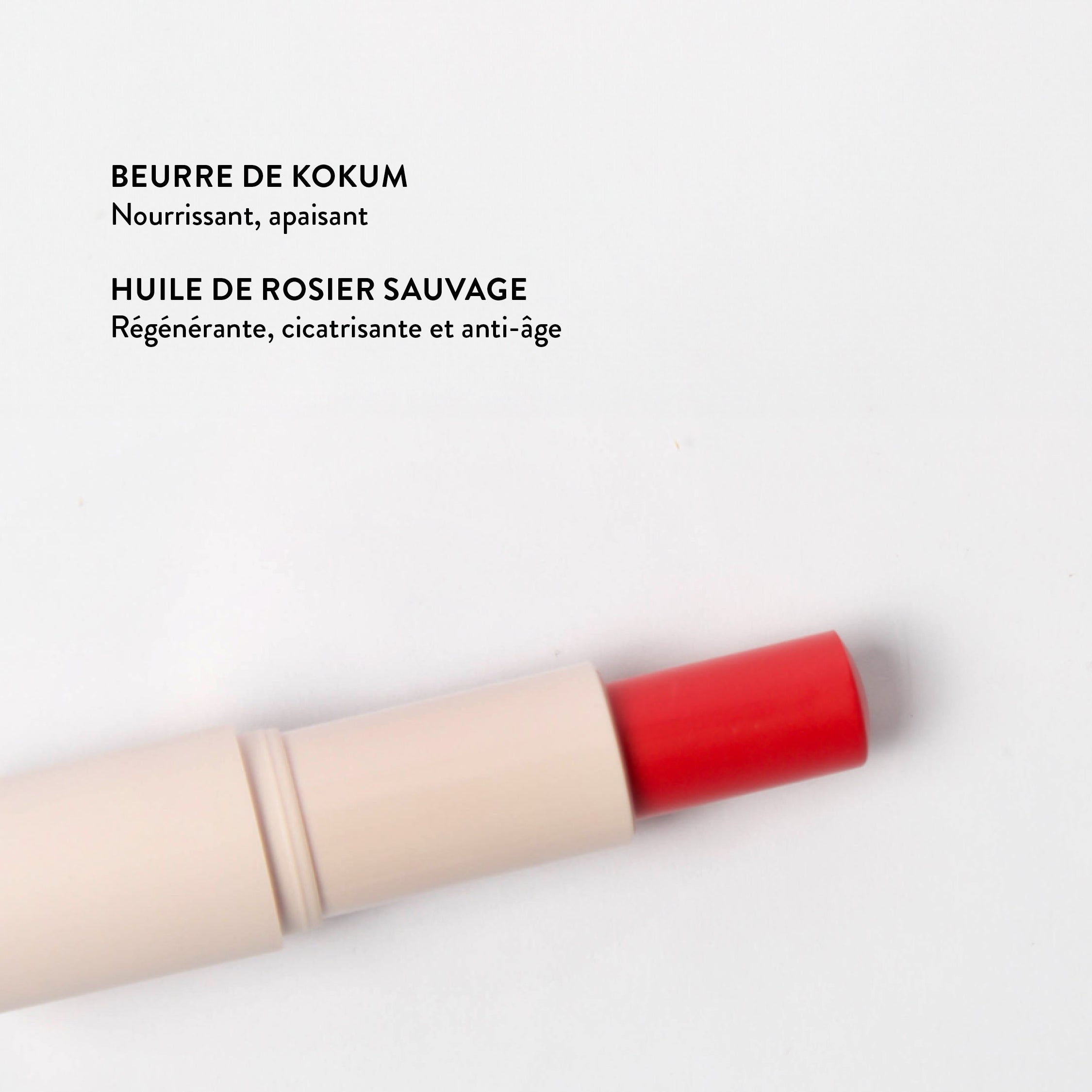 Baume à lèvres teinté rouge