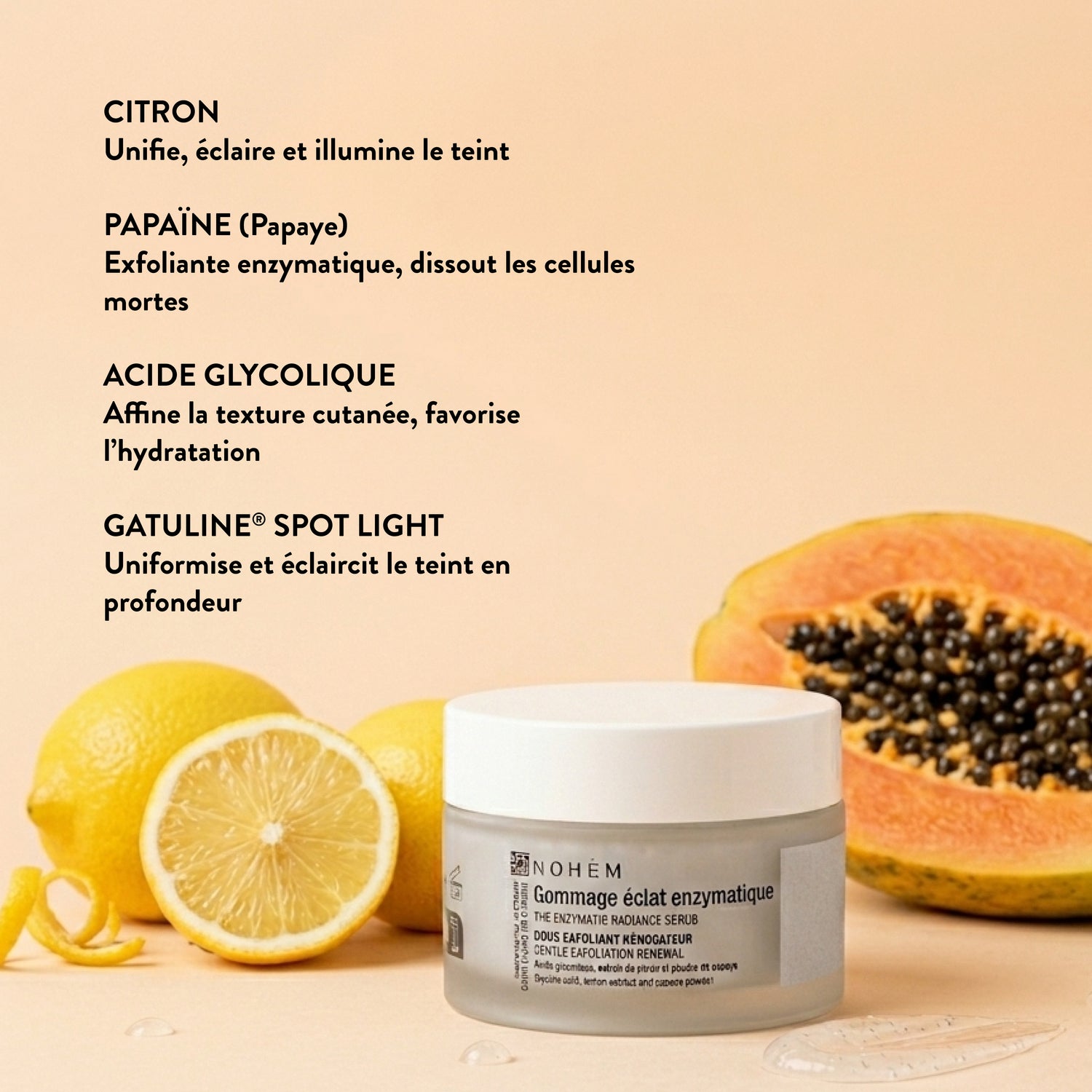 ingredients et bienfaits du gommage enzymatique
