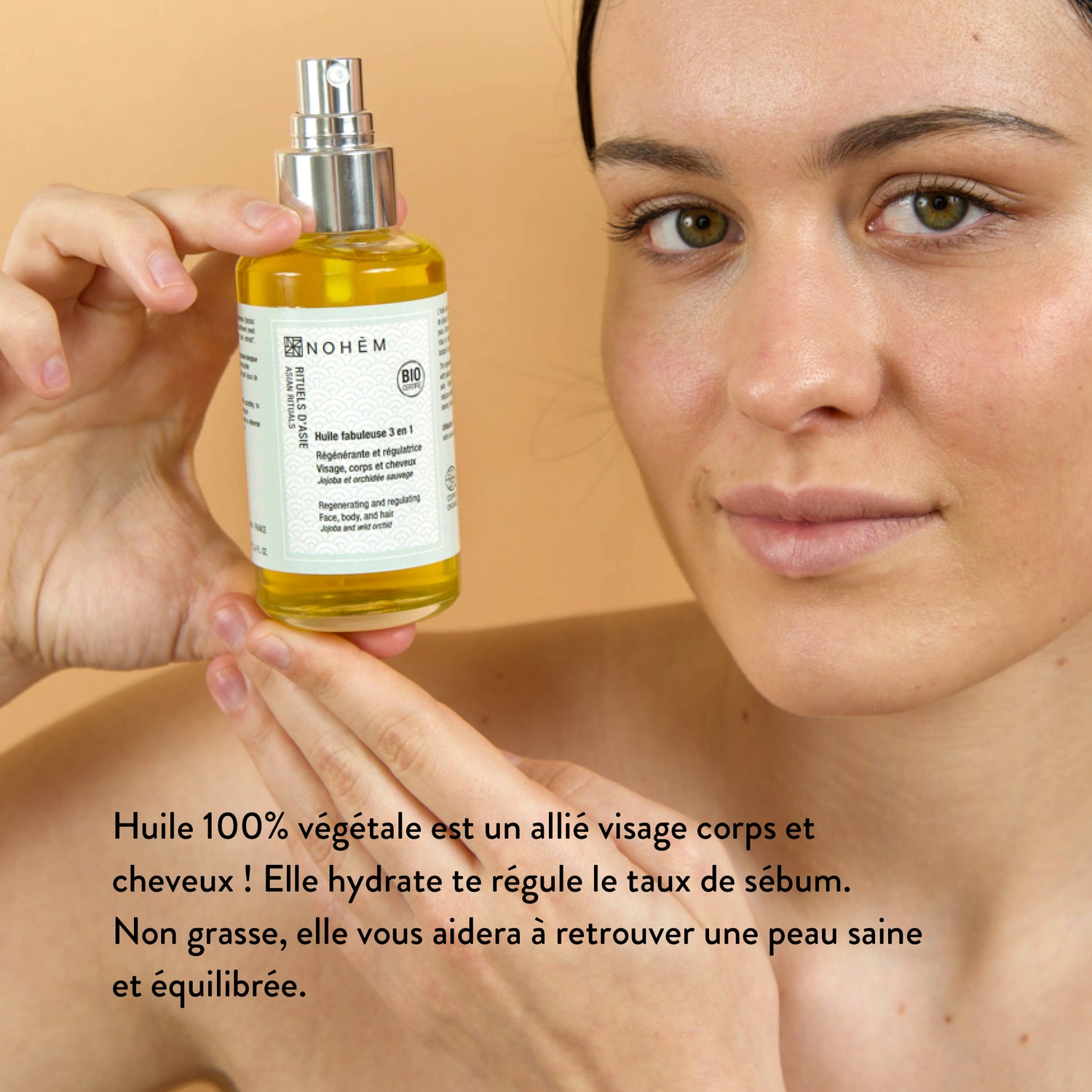 huile hydratante visage corps et cheveux