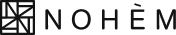 Logo nohèm noir sur un fond blanc